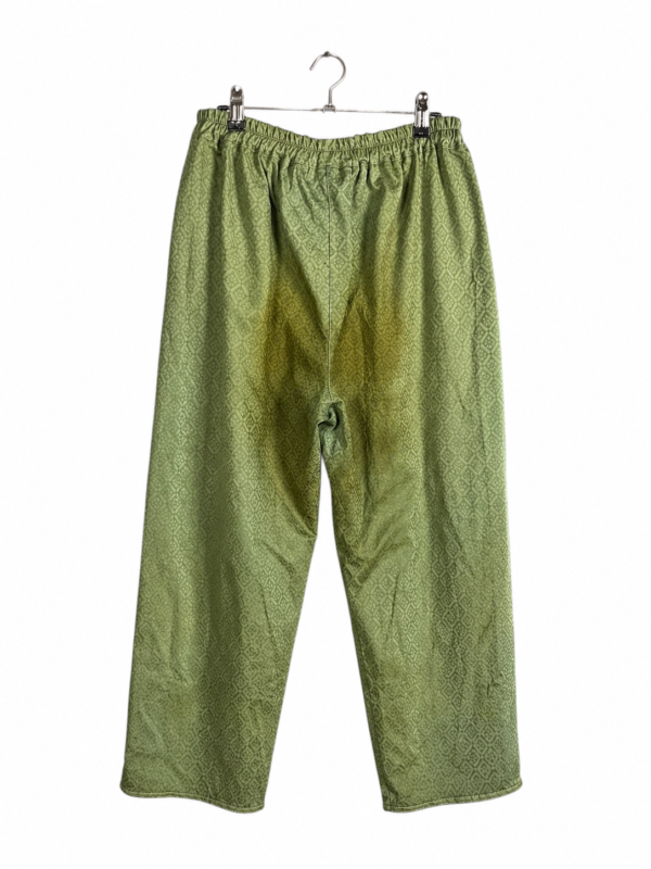 Sage Floral Grid Cotton Pants with Green Back