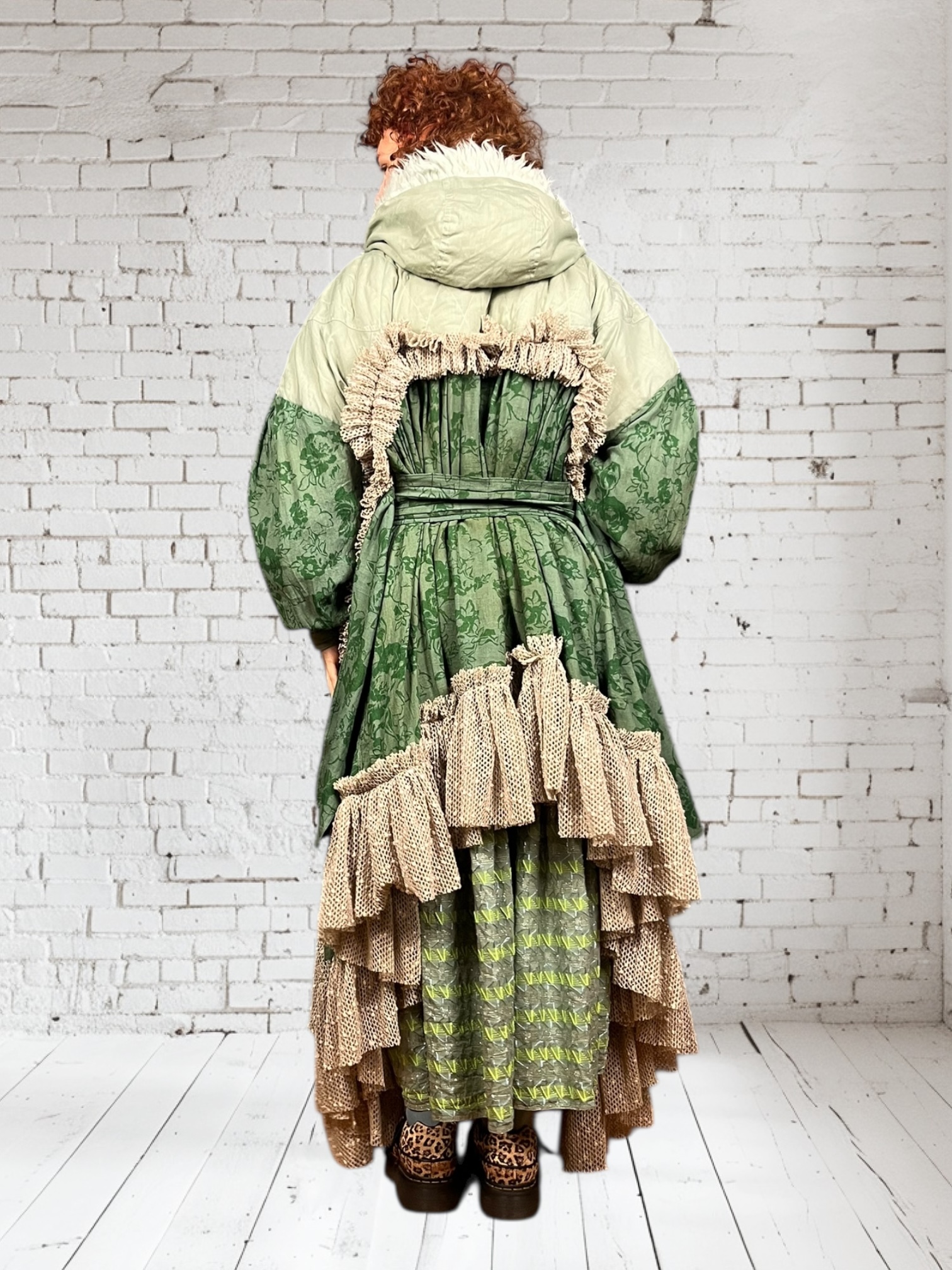 Sage Green Ruffle Parka Jacket Sage Green Ruffle Parka Jacket
