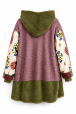 Dusty Rose Olive Textile Collage Coat