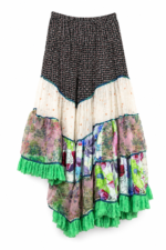Emerald Garden Asymmetric Ruffle Skirt
