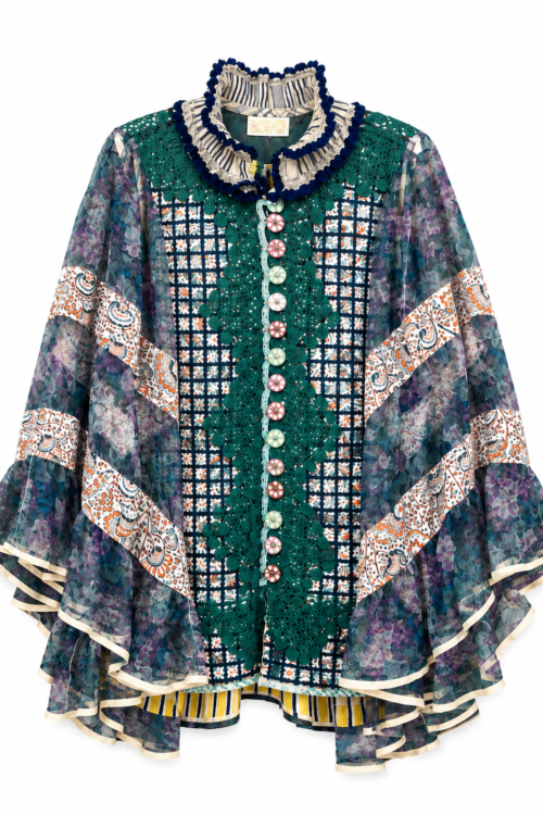 Knitted Lace Cape Jacket