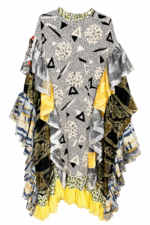 Graphic Scarf Cascade Dress
