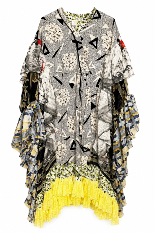 Graphic Scarf Cascade Dress Graphic Scarf Cascade Dress