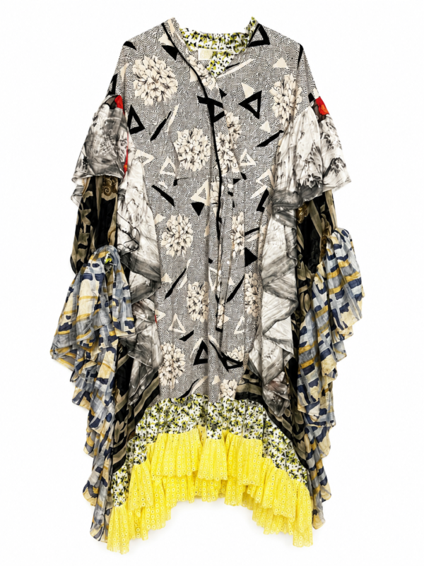 Graphic Scarf Cascade Dress