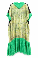 Emerald Vintage Silk Scarf Collar Dress