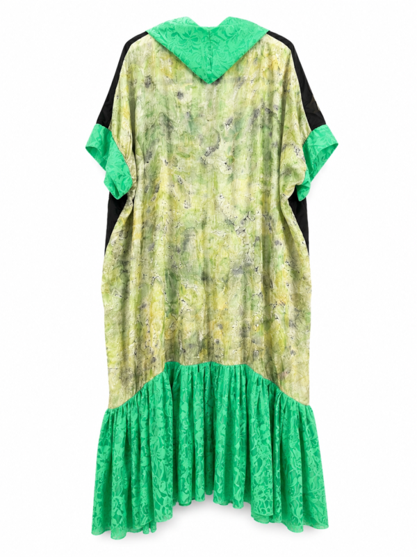 Emerald Vintage Silk Scarf Collar Dress