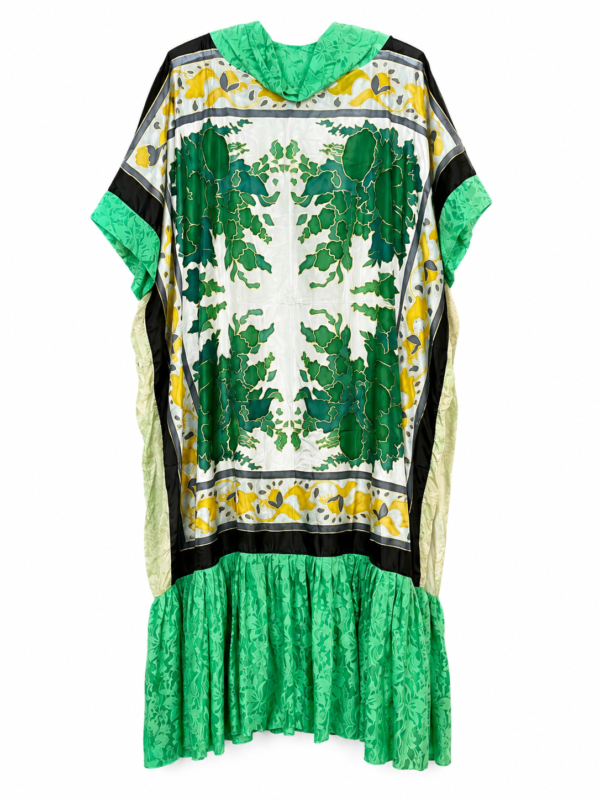 Emerald Vintage Silk Scarf Collar Dress