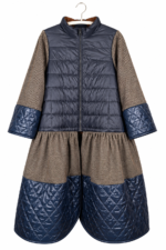 Midnight Quilted Ruffle Coat