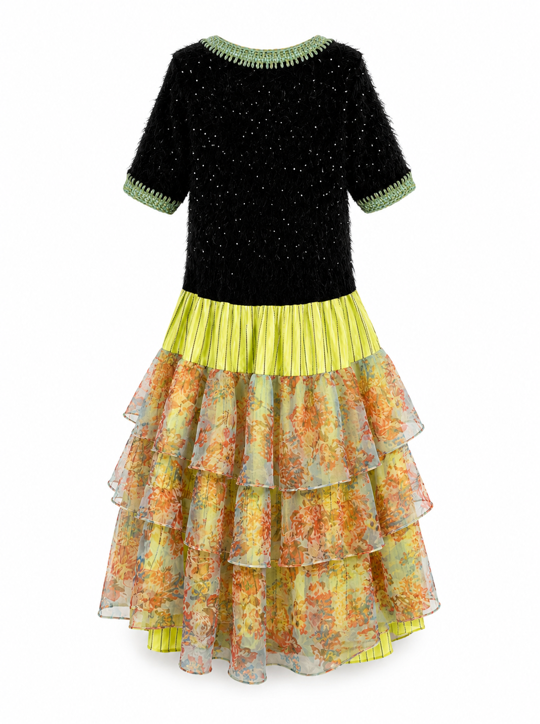 Midnight Lime Floral Ruffle Dress Midnight Lime Floral Ruffle Dress