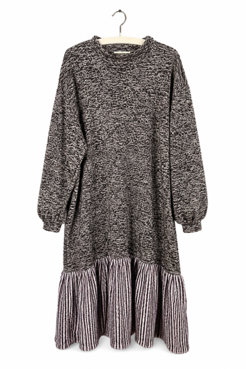Textured Shadow Ruffle Dress