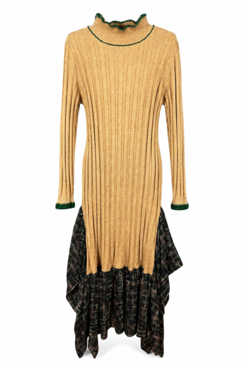 Golden Rib Tartan Dress