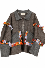 Painted Ruffle Pocket Jacket Painted Ruffle Pocket Jacket