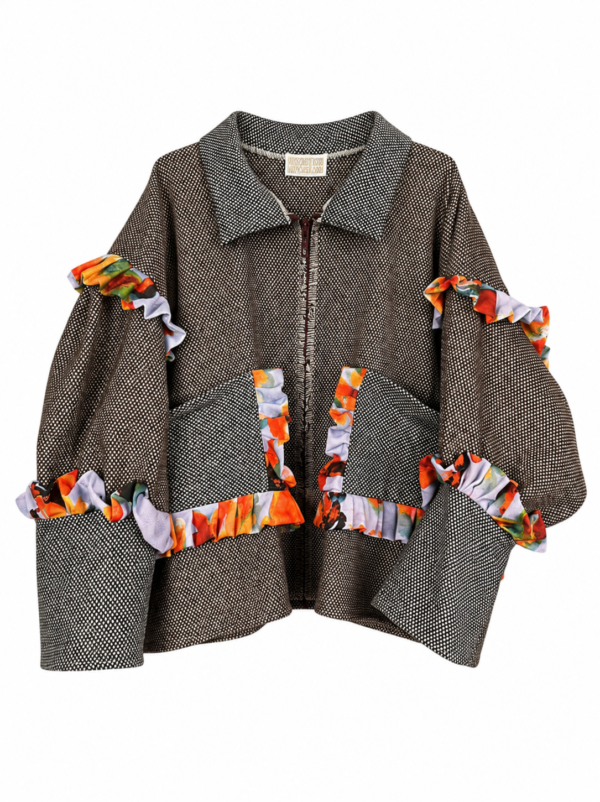 Painted Ruffle Pocket Jacket Painted Ruffle Pocket Jacket