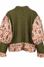 Olive Folklore Patchwork Pullover