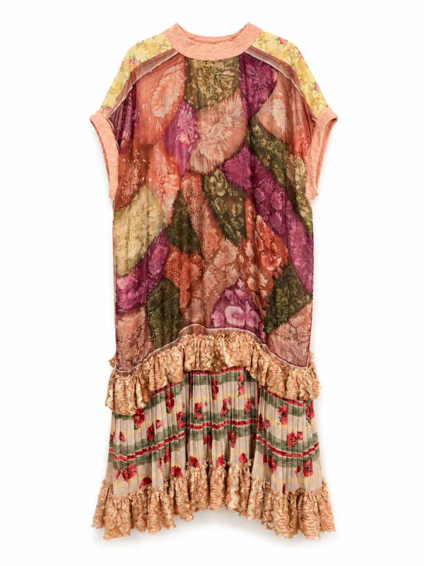 Botanical Ruffle Collage Dress Botanical Ruffle Collage Dress