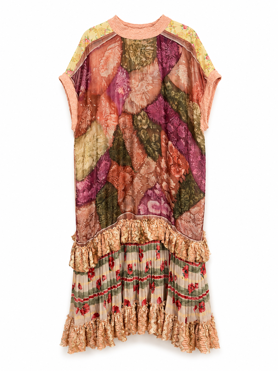 Botanical Ruffle Collage Dress Botanical Ruffle Collage Dress