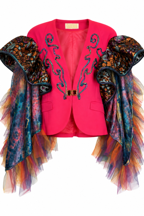 Fuchsia Ruffle Tulle Couture Jacket Fuchsia Ruffle Tulle Couture Jacket