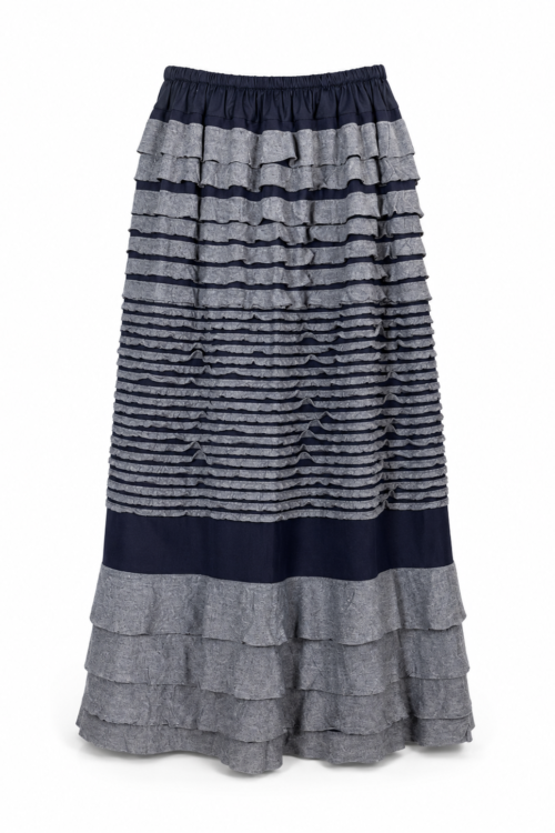 Midnight Ruffle Column Skirt