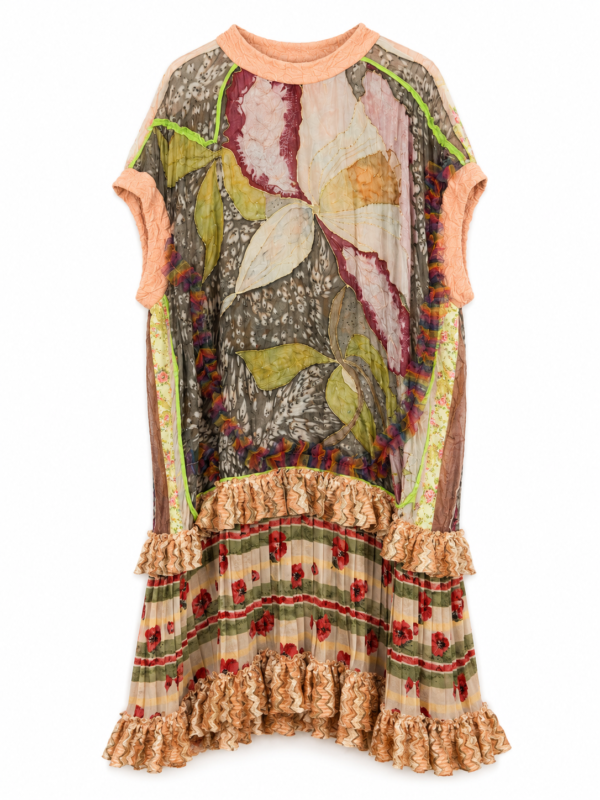 Botanical Ruffle Collage Dress Botanical Ruffle Collage Dress
