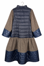 Midnight Quilted Ruffle Coat