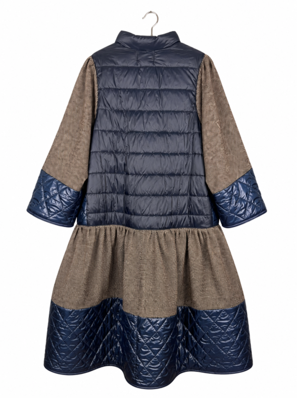 Midnight Quilted Ruffle Coat